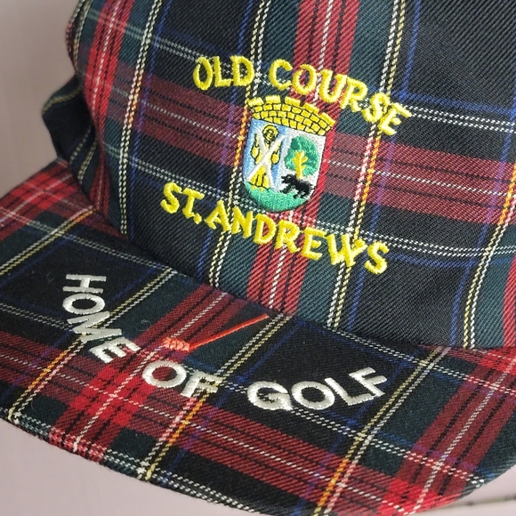 ST. ANDREWS OLD COURSE OS Velcroback Blue, Green & Yellow Hat Vintage - Picture 2 of 3